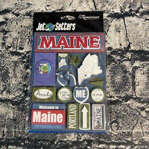 Jet Setters MAINE Dimensional StickersState Travel Trees